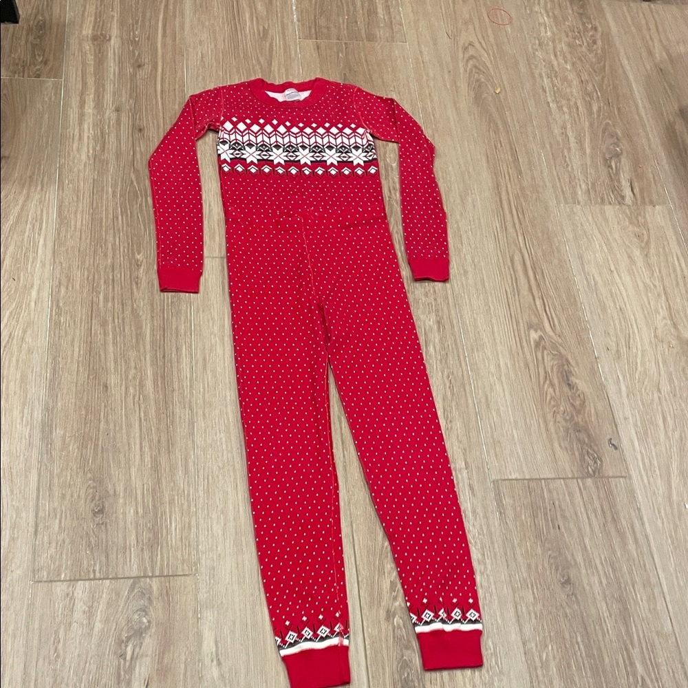 Hanna Anderson Red Patterned Christmas  Pajama Set